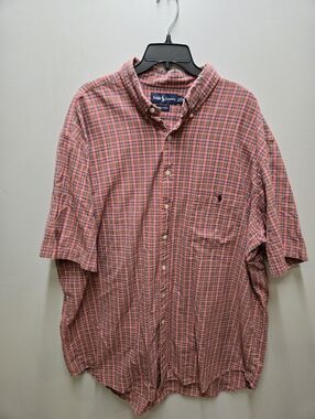 Polo Ralph Lauren Short Sleeve Button Down Shirt Mens 2XLT Multicolor Plaid Pony